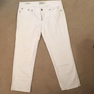 Lucky Sweet Jeans Crop Flap in Pearl White Stretch